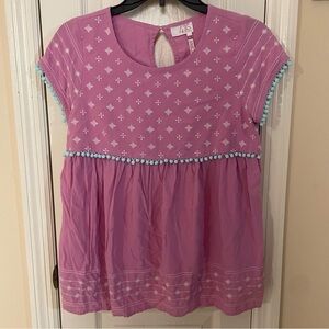 Matilda Jane Pink Embroidered Short Sleeve Top